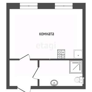 1-к квартира, вторичка, 25м2, 1/2 этаж