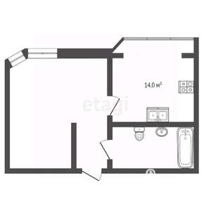 1-к квартира, вторичка, 38м2, 1/3 этаж