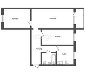 3-к квартира, вторичка, 53м2, 1/5 этаж