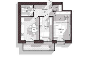 2-к квартира, вторичка, 67м2, 5/8 этаж