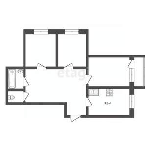 3-к квартира, вторичка, 78м2, 2/5 этаж