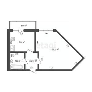 1-к квартира, вторичка, 37м2, 9/10 этаж