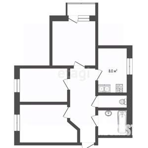 3-к квартира, вторичка, 60м2, 7/9 этаж