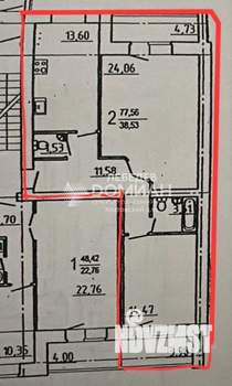 2-к квартира, вторичка, 78м2, 3/5 этаж