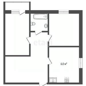 2-к квартира, вторичка, 46м2, 2/5 этаж
