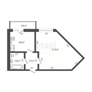 1-к квартира, вторичка, 37м2, 9/10 этаж