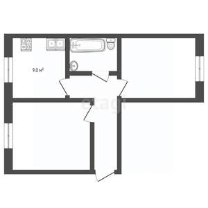 2-к квартира, вторичка, 48м2, 4/5 этаж