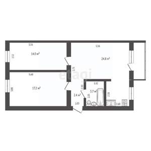 3-к квартира, вторичка, 62м2, 5/5 этаж