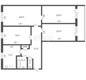 4-к квартира, вторичка, 70м2, 7/9 этаж