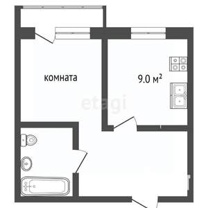 1-к квартира, вторичка, 37м2, 6/10 этаж