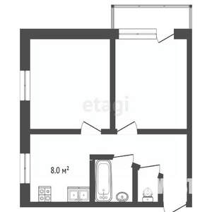 2-к квартира, вторичка, 41м2, 5/5 этаж