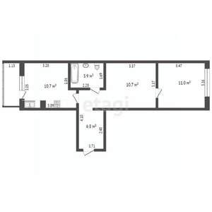 2-к квартира, вторичка, 43м2, 5/5 этаж