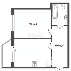 1-к квартира, вторичка, 45м2, 5/5 этаж