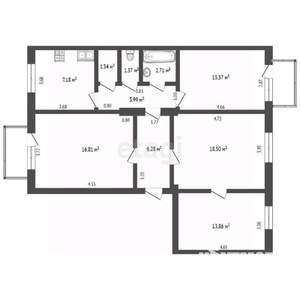 4-к квартира, вторичка, 85м2, 4/5 этаж