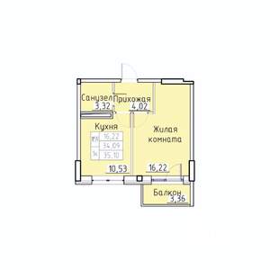 1-к квартира, вторичка, 35м2, 5/8 этаж