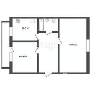 2-к квартира, вторичка, 65м2, 6/6 этаж