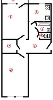 2-к квартира, вторичка, 55м2, 4/5 этаж