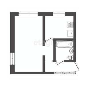 1-к квартира, вторичка, 31м2, 1/5 этаж