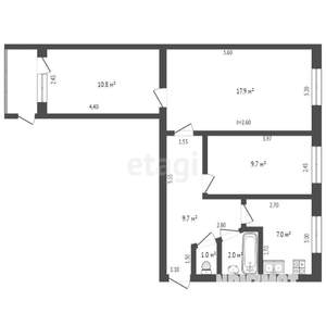 3-к квартира, вторичка, 63м2, 3/9 этаж