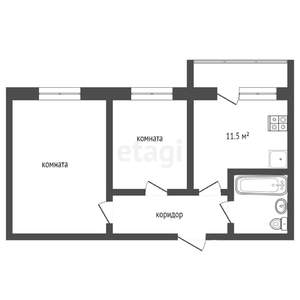 2-к квартира, вторичка, 57м2, 1/10 этаж