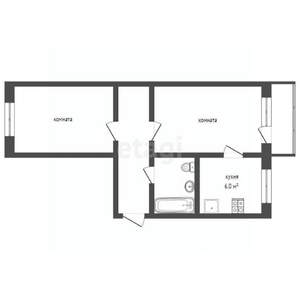 2-к квартира, вторичка, 43м2, 4/5 этаж