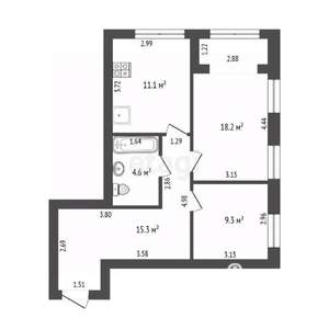 2-к квартира, вторичка, 59м2, 4/9 этаж