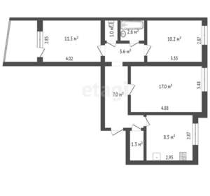 3-к квартира, вторичка, 63м2, 2/9 этаж