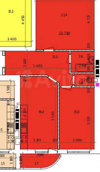 2-к квартира, вторичка, 75м2, 2/9 этаж