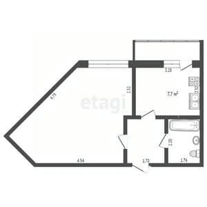 1-к квартира, вторичка, 38м2, 10/10 этаж