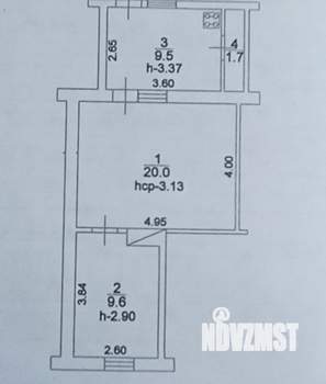 2-к квартира, вторичка, 45м2, 1/1 этаж